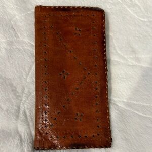 Elegant Brown Leather Wallet with Cutout Design